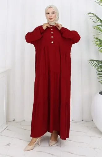 Robe En Viscose Grande Taille 4068-05 Rouge Bordeaux 4068-05