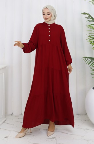 Robe En Viscose Grande Taille 4068-05 Rouge Bordeaux 4068-05