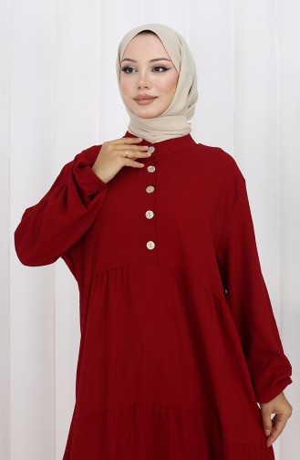 Robe En Viscose Grande Taille 4068-05 Rouge Bordeaux 4068-05