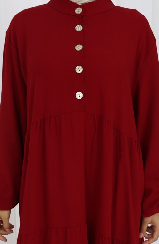 Robe En Viscose Grande Taille 4068-05 Rouge Bordeaux 4068-05