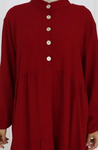 Robe En Viscose Grande Taille 4068-05 Rouge Bordeaux 4068-05