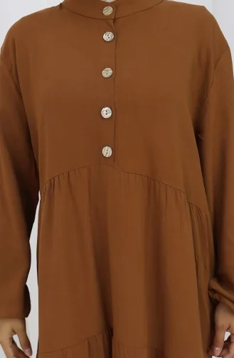 Übergröße Viskose Kleid 4068-06 Hellbraun 4068-06
