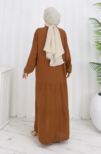 Übergröße Viskose Kleid 4068-06 Hellbraun 4068-06