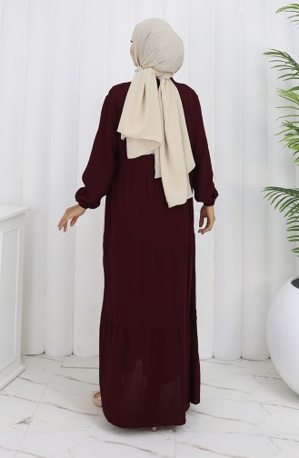 Viscose Fabric Half Button Dress 4125-05 Plum 4125-05