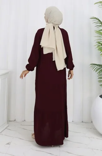 Robe Demi-boutonnée En Tissu Viscose 4125-05 Prune 4125-05