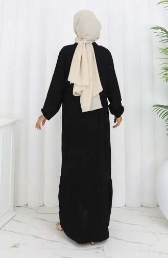 Robe Mi-boutonnée En Viscose 4125-07 Noir 4125-07