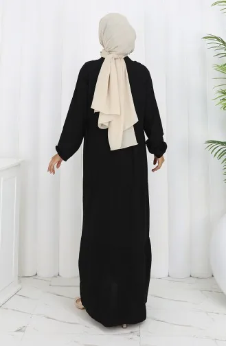 Viscose Jurk Met Halve Knoopjes 4125-07 Zwart 4125-07