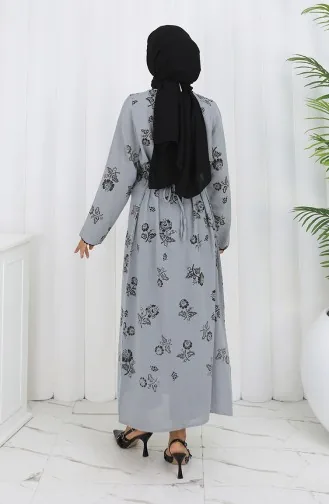 Robe En Tissu Şile à Motifs 0450-12 Gris 0450-12