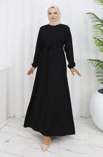 Schwarz Hijab Kleider 2150-02