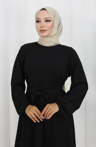 Schwarz Hijab Kleider 2150-02