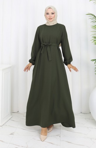 Khaki Hijab Kleider 2151-02