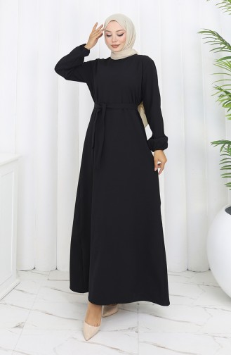 Schwarz Hijab Kleider 2151-03