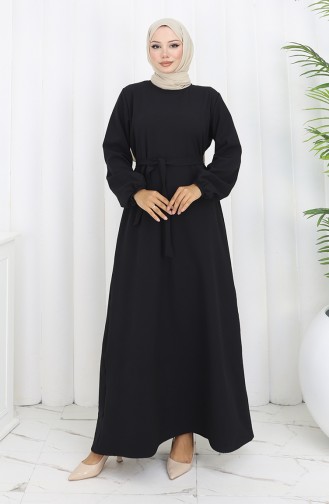 Schwarz Hijab Kleider 2151-03