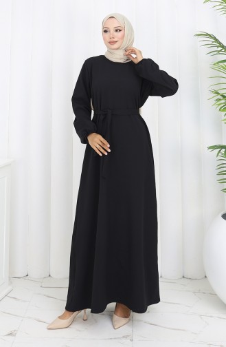 Schwarz Hijab Kleider 2151-03