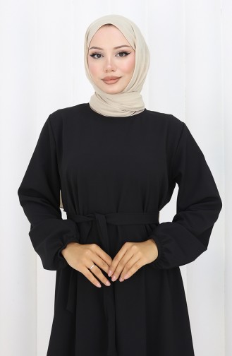 Schwarz Hijab Kleider 2151-03