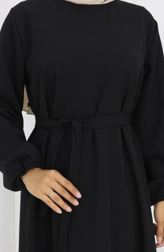 Schwarz Hijab Kleider 2151-03