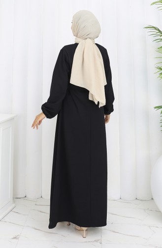 Schwarz Hijab Kleider 2151-03