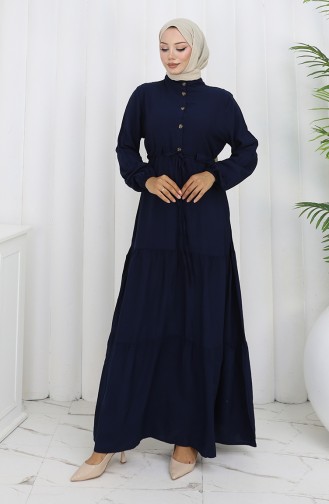 Navy Blue İslamitische Jurk 2154-04