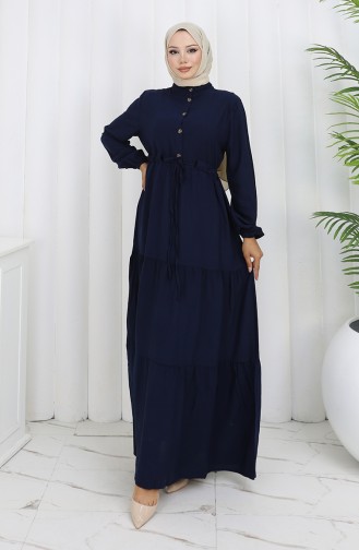 Navy Blue İslamitische Jurk 2154-04