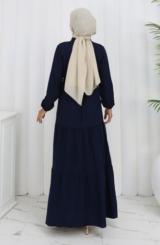 Navy Blue İslamitische Jurk 2154-04