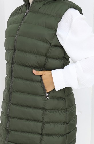 Gewatteerd Vest Met Capuchon En Rits 0169A-01 Khaki 0169A-1