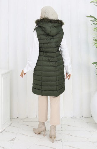 Gewatteerd Vest Met Capuchon En Rits 0169A-01 Khaki 0169A-1