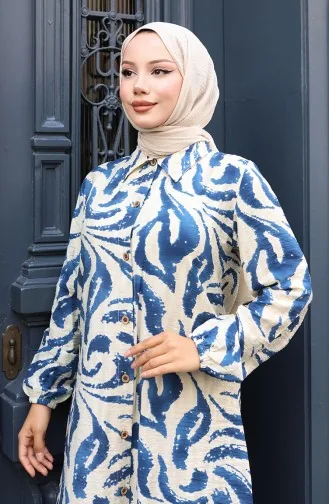 Modal Kumaş Tunik Pantolon İkili Takım 0158-01 Lacivert