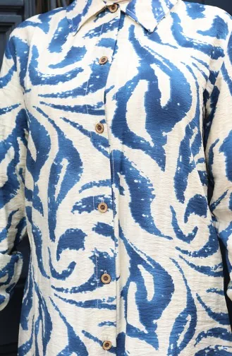 Modal Kumaş Tunik Pantolon İkili Takım 0158-01 Lacivert