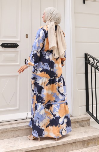 Dunkelblau Hijab Kleider 0160-01