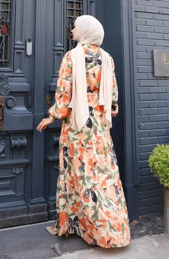 Modal Fabric Tie Waist Dress 0163-03 Tile 0163-03