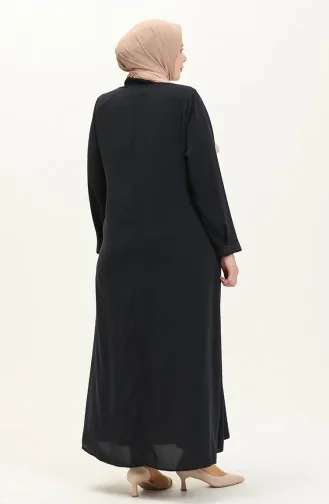 Plus Size Abaya 3008-02 Marineblauw 3008-02