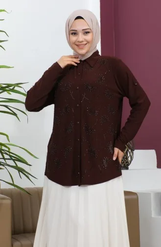 قميص ستونيد ساندي مقاس كبير 3600-01 بني 3600-01