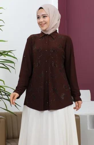 قميص ستونيد ساندي مقاس كبير 3600-01 بني 3600-01
