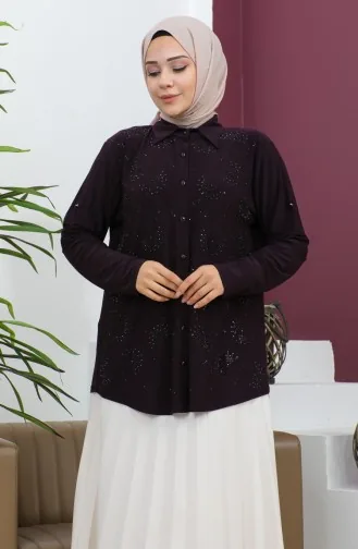 قميص ستونيد ساندي مقاس كبير 3600-03 أرجواني 3600-03