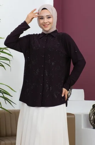 قميص ستونيد ساندي مقاس كبير 3600-03 أرجواني 3600-03