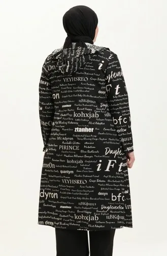 Büyük Beden Kapüşonlu Kap 4707-01 Siyah