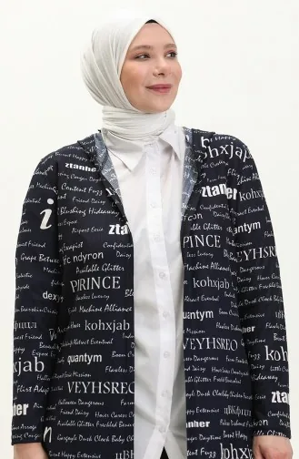 Büyük Beden Kapüşonlu Kap 4707-02 Lacivert