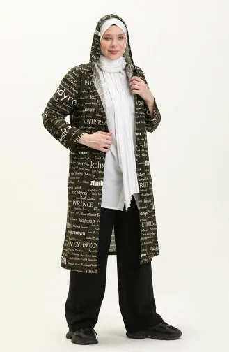 Büyük Beden Kapüşonlu Kap 4707-04 Haki