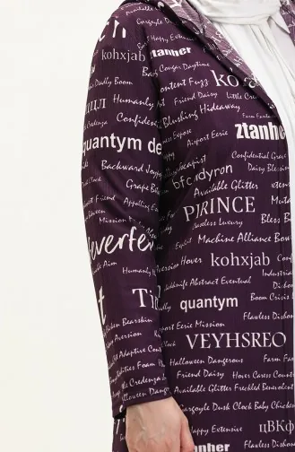 Büyük Beden Kapüşonlu Kap 4707-06 Mor