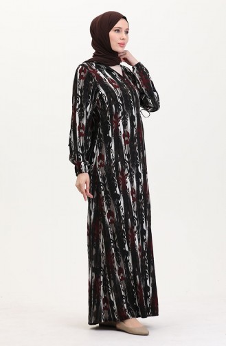 Claret Red Prayer Dress 4483AB-03