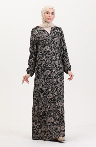 Yandan Bağlamalı Namaz Elbisesi 4483AD-04 Vizon