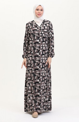 Gebedsjurk Met Zijstrik 4483AG-05 Zwarte Nerts 4483AG-05