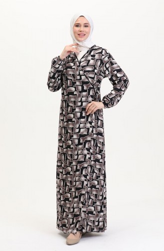 Gebedsjurk Met Zijstrik 4483AG-05 Zwarte Nerts 4483AG-05