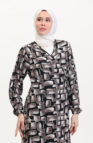 Gebedsjurk Met Zijstrik 4483AG-05 Zwarte Nerts 4483AG-05