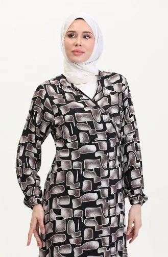 ثوب صلاة برباط جانبي 4483AG-05 من المنك الأسود 4483AG-05