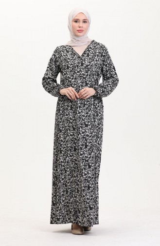 ثوب صلاة برباط جانبي 4483T-01 أسود 4483T-01