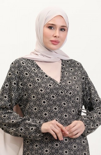 Gebetskleid Mit Seitlicher Bindefläche 4483U-01 Schwarz 4483U-01