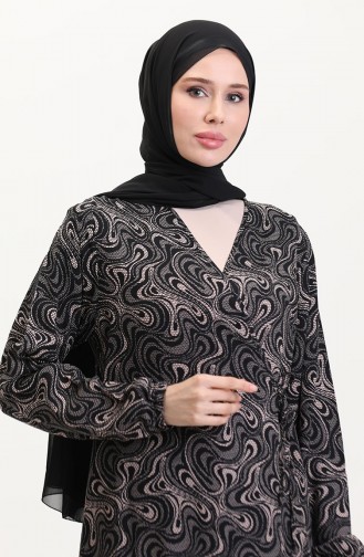 ثوب صلاة برباط جانبي 4483V-02 أسود 4483V-02