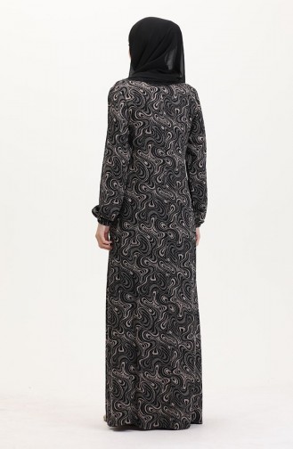 ثوب صلاة برباط جانبي 4483V-02 أسود 4483V-02