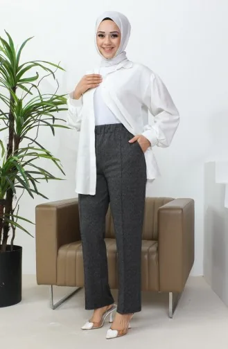Jacquard Women`s Trousers With Embroidery 1037A-01 Black 1037A-01